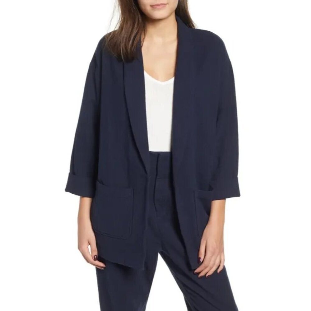 AG Adriano Goldschmied NWT Maura Oversized Navy Blue Blazer Jacket Size‎ XS/S